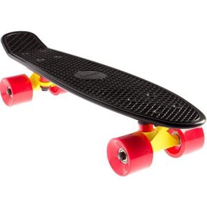SKATEBOARD - LONGBOARD Mini Cruiser Longboard Skateboard Rétro Complet Plastique 22 NOIR