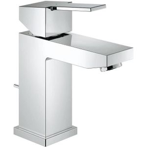 ROBINETTERIE SDB GROHE Robinet lavabo de salle de bains Sail cube, taille S, avec tirette de vidage, mitigeur monocommande avec mousseur econo