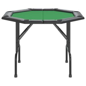 TABLE DE JEU CASINO Table de poker pliable 8 joueurs Vert 108x108x75 c