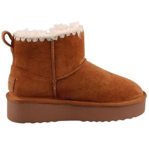 Bottines Fashion Femme – Effet Fourrure, Marron, Taille 40 (occasion)