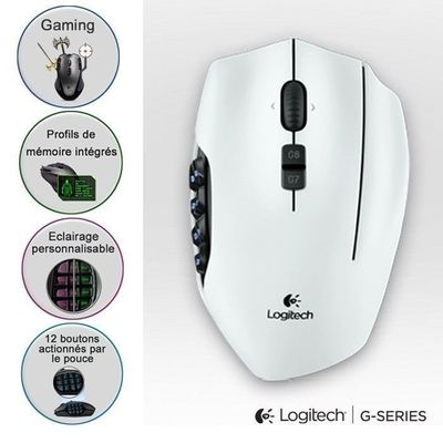 Logitech G600 MMO Gaming Mouse Blanche - Cdiscount Informatique