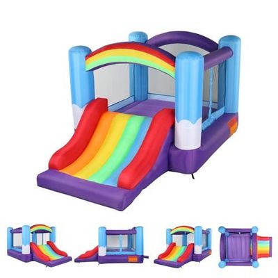 DREAMADE – Château Gonflable Renne – 420 X 310 X 260 Cm – Toboggan, Piscines à Balles, Basket, Anneaux – Sac De Transport – 4 Enfants – 3-12 Ans