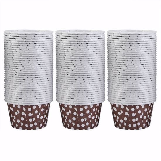 Lot De 300 Caissettes à Muffins En Papier Marron - 5 Cm De Diamètre X 4 Cm De Hauteur - Antiadhésives