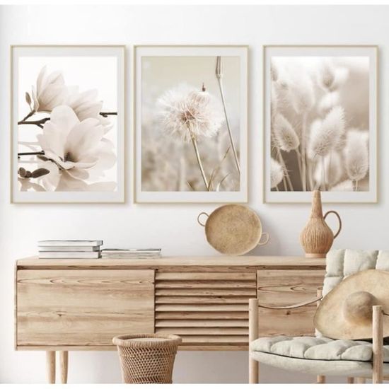 Lot De 3 Posters Plantes Vertes 20x30 Cm - Décoration Murale Moderne Salon Chambre - Sans Cadre