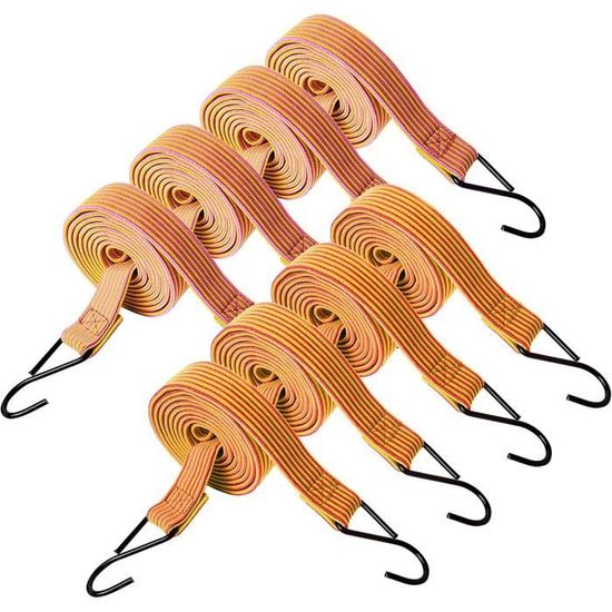 Lucky Straps Lot De 8 Tendeurs Courts De 30,5 Cm Avec Anneau