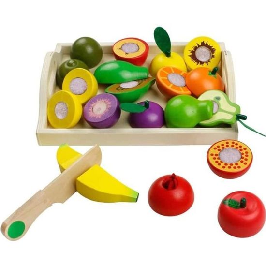 Jouets de cuisine en bois de fruits et légumes, ensemble de jouets de coupe  en bois de coupeur cadeaux pour enfants 3 4 5 ans - Cdiscount Jeux - Jouets
