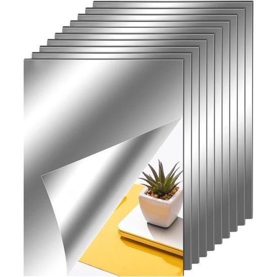 Stickyart Autocollants Miroir Flexibles Pour Murs - Feuille De Miroir Flexible - Papier Peint Argenté à Décoller Et à Coller Sur Les Miroirs Pour Décoration Murale - Autocollants Réfléchissants Pour