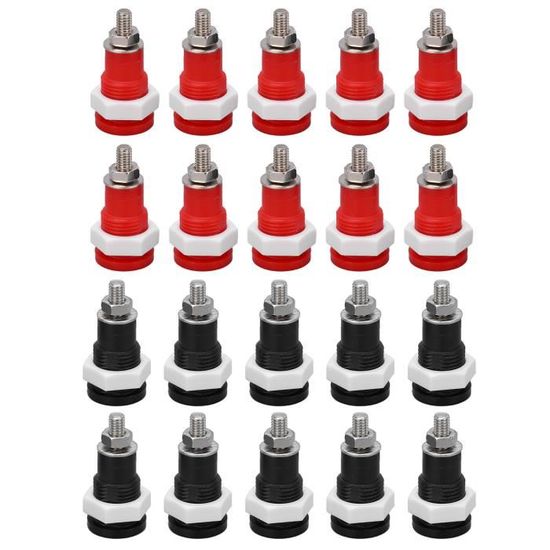 20Pcs Prise Banane Fiche Banane Connecteurs 4mm Pour Ampli Haut-Parleur à Couleurs Mélangées