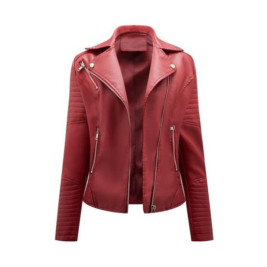 Veste simili cuir femme bordeaux best sale