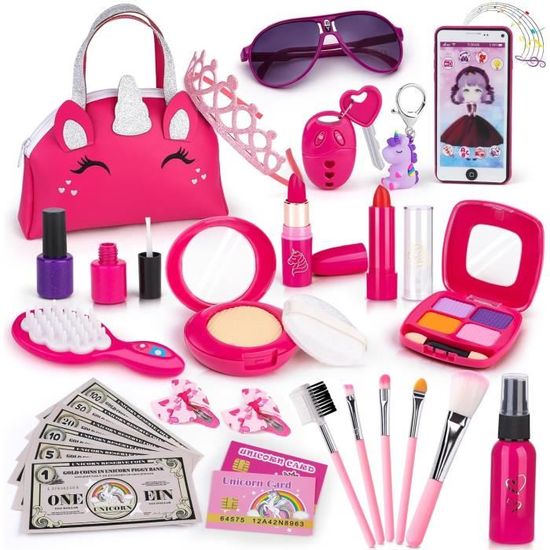 Sac à Main Jouet Maquillage Pour Petites Filles 3-6 Ans - Jeu De Rôle Princesse Avec Accessoires