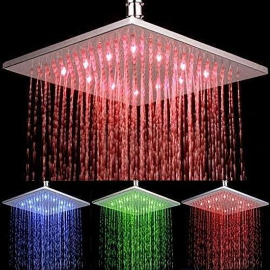 Installation facile double fonction avec LED de 8 pouces et pommeau de douche en laiton Rozin Système de douche chromé encastré 