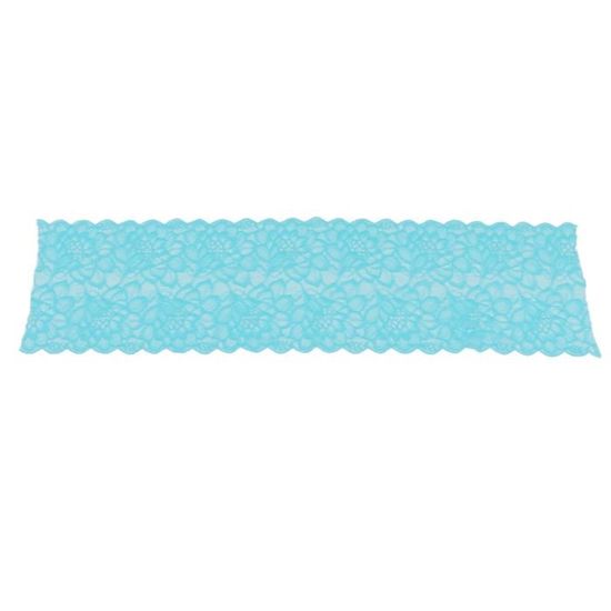 Tissu Dentelle Bleu à Motif Feuillage | Pour Travaux De Couture De