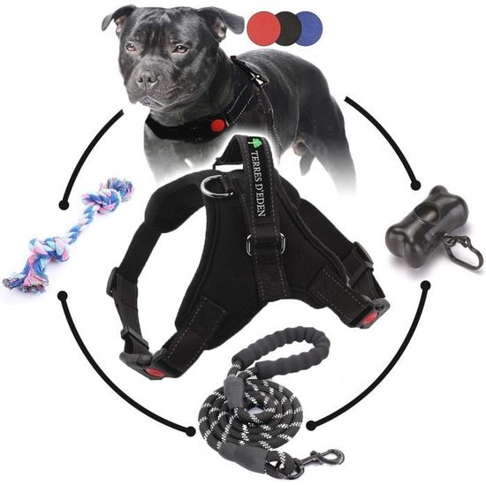 ® Harnais Chien Moyen, Arnais Réglable Pour Chiens De Moyenne Taille Idéal Pour Staffie