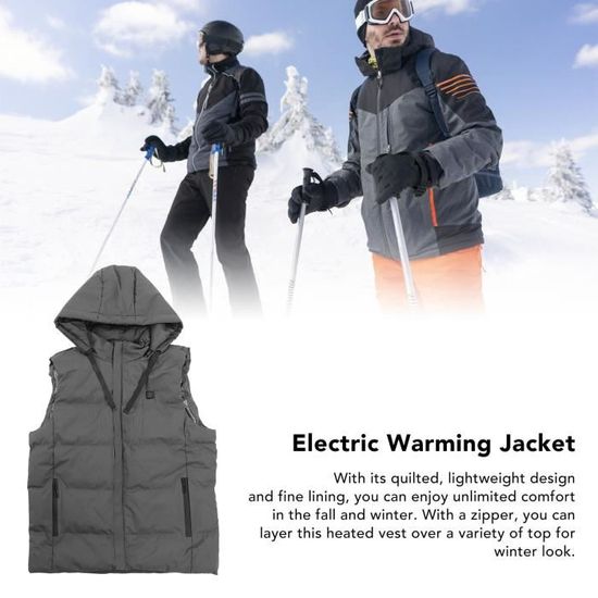 Gilet Chauffant Électrique Enfant USB - 2 Zones Chauffantes, Pour Ski, Moto, Plein Air