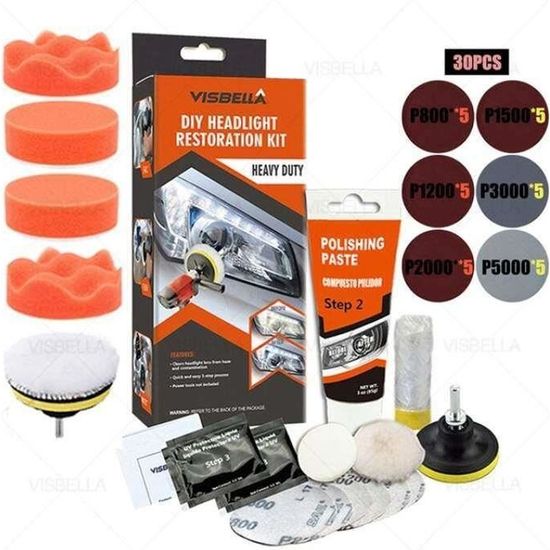 KIT DE RÉPARATION De Phares De Voiture Restauration Claire Et Polissage - Foto 12