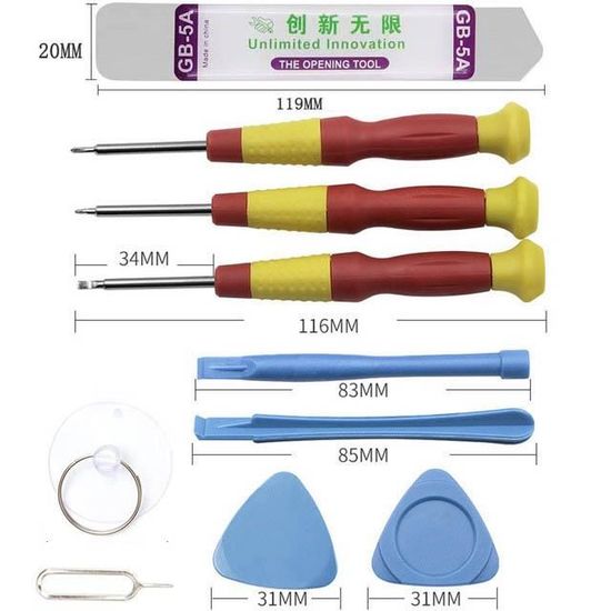 Kit 5 Outils D'ouverture Téléphone - Tournevis Multifonction Pour Réparation Smartphone - Fabriqué En Chine