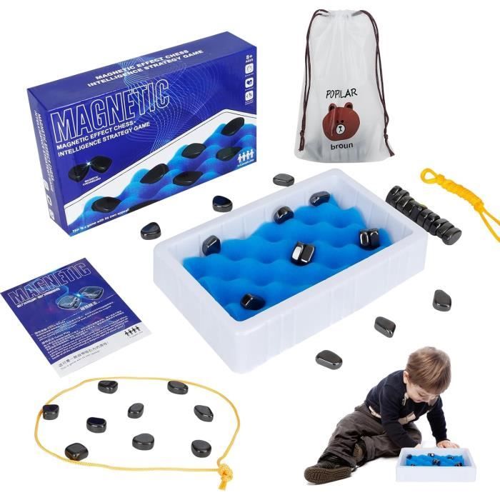 JUGUTA – Échiquier Magnétique De Combat – Jeu De Voyage – Aimants Puissants, Pièces Sécurisées – Sac De Rangement Inclus