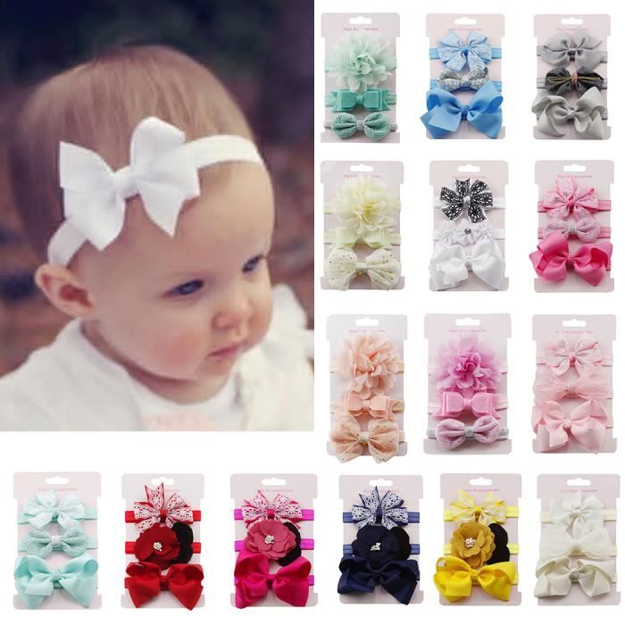 Set 15pcs Bandeau bebe fille Élastique Bébé Coiffe Enfants Bande De Cheveux Fille