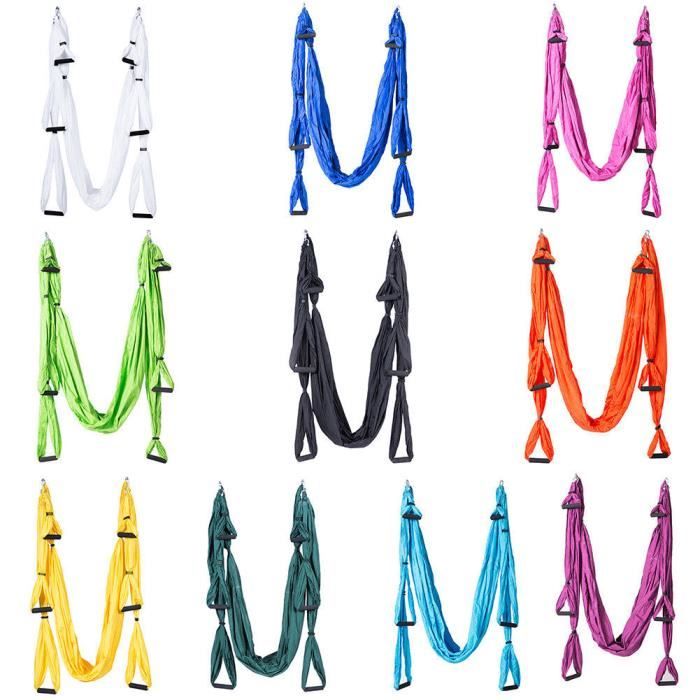 Bande de résistance Grand roulement Yoga balançoire hamac Sling Trapeze pour outil Joyful Inversion LSL-114-0244 Orange