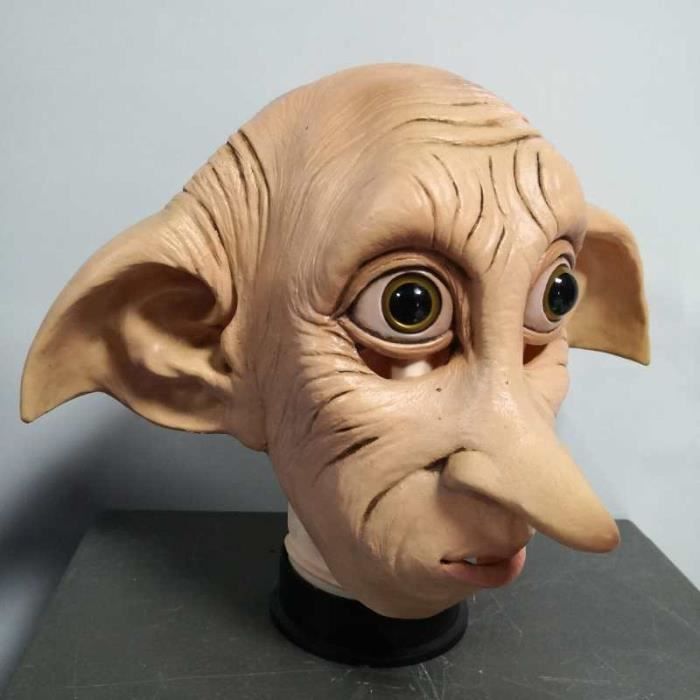 Masque Cosplay en Latex Dobby Elfin, accessoires de déguisement de carnaval d'halloween Style Animal