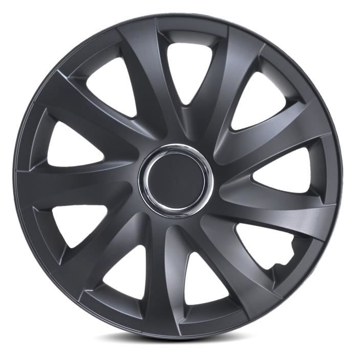 Enjoliveurs de roues Drift noir mat 14- lot de 4 pièces
