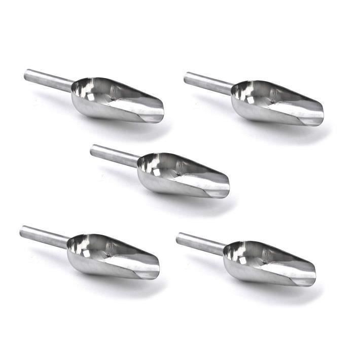 DIERCOSY 5PCS Pelle pour Bonbon Grain Sucre Farine Céréale Cacahuète acier inox Grattoir à glace