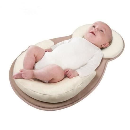 Support de Sommeil Ergonomique Réducteur de Lit Nouveau-Né Coussin Sommeil Anti Tête Plate Réducteur de Lit Beige HH9184