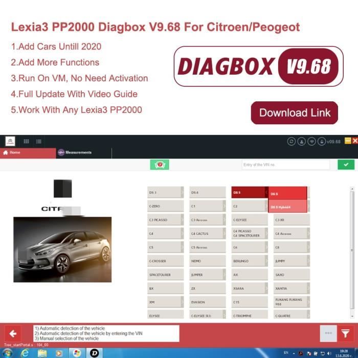 Lexia 3 – PP2000 Diagbox puce complète de diagnostic de voiture, pour citroën-Peugeot, prise OBD2, V7.83, V8. Diagbox 9.68