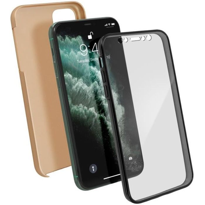 Coque Intégrale iPhone 11 Pro Protection Arrière Rigide Avant Souple or