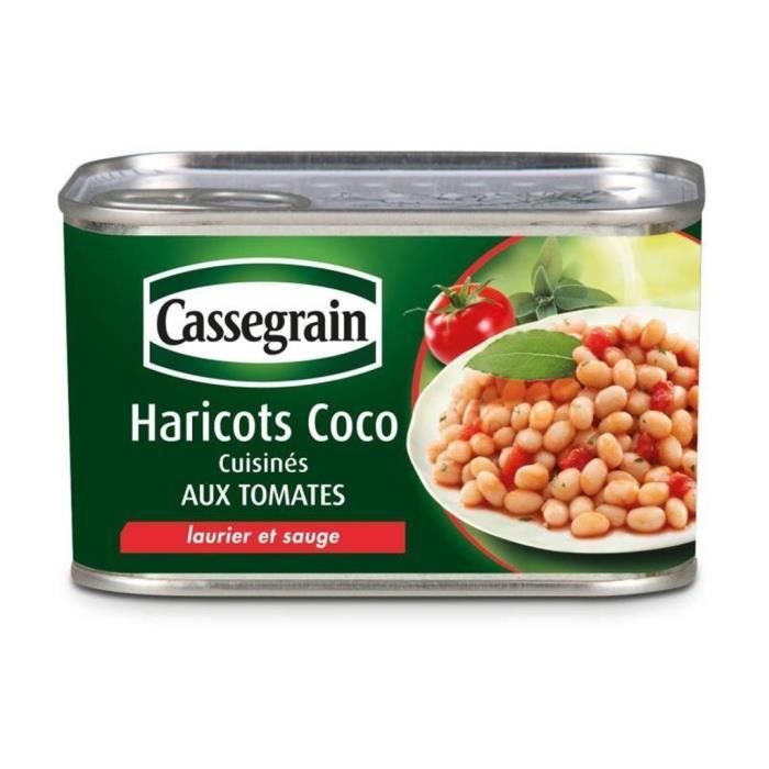 Cassegrain Haricots Coco Cuisinés aux Tomates Laurier et Sauge 435g (lot de 5)