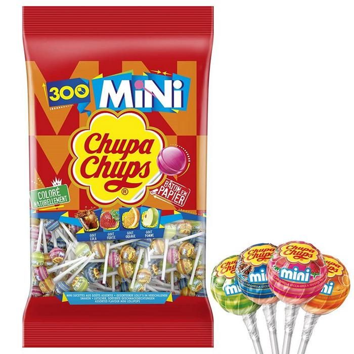 CHUPA CHUPS Poche de 300 mini sucettes classiques