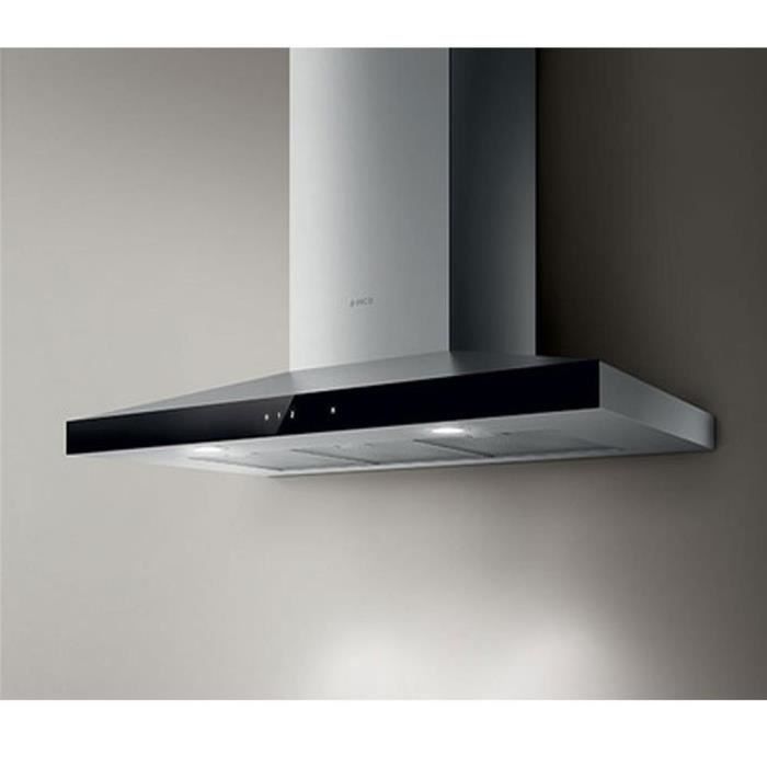 Hotte cuisine murale Elica CLAIRE inox et verre noir 600 mm Cuisissimo