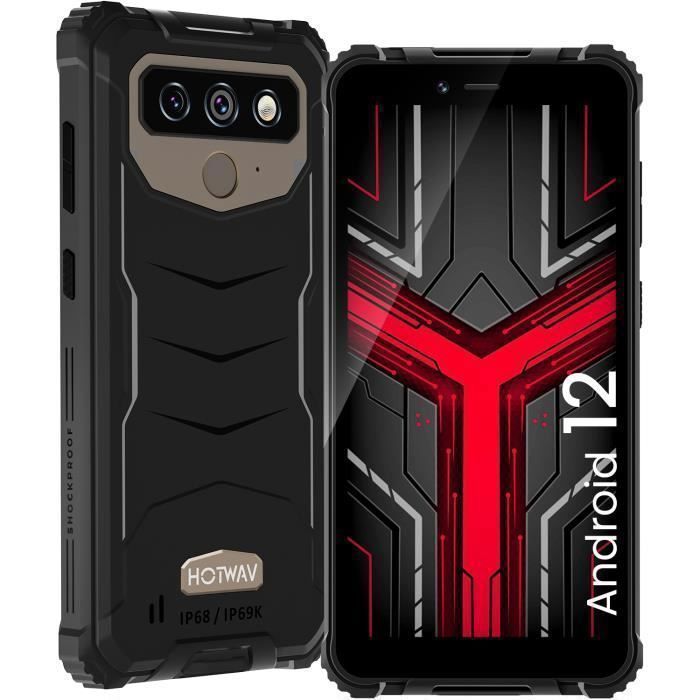Smartphone Robuste HOTWAV T5 Pro Android 12 4Go + 32Go 7500mAh Écran 6.0 Pouces HD+ 13MP Téléphone Portable Étanche - Gris