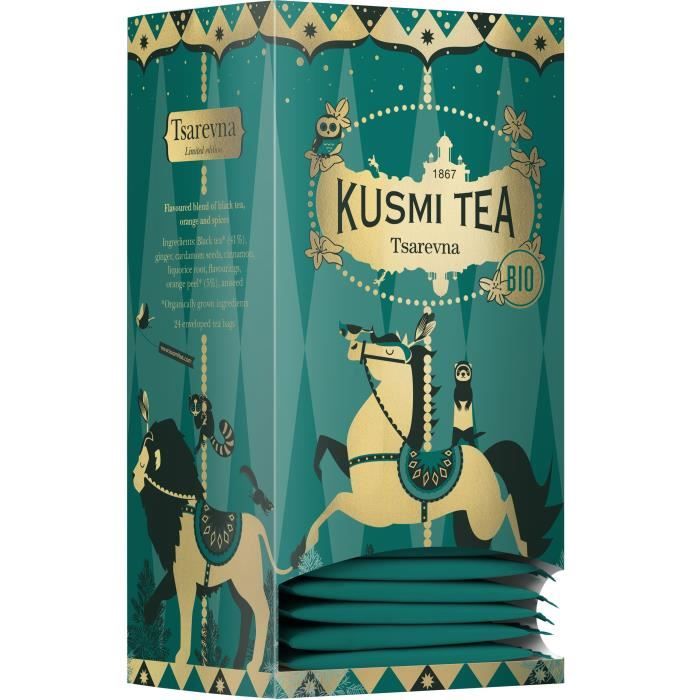 KUSMI TEA Thé Tsarevna - Bio - Etui de 24 sachets surenveloppés
