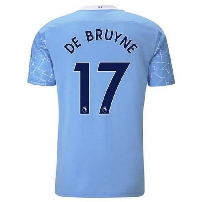 Nouveau Maillot Puma Homme Manchester City Domicile Flocage Officiel De Bruyne Numéro 17 Saison 2020-2021