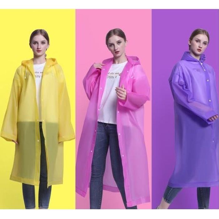 Femmes Hommes Filles Garçons Manteau De Pluie Poncho Imperméable Camping Randonnée À Capuche Cape Veste