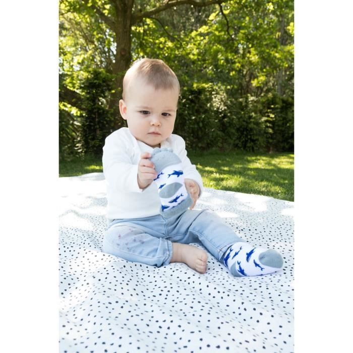 NUBY Chaussettes de dentition - Gris - 3 mois +