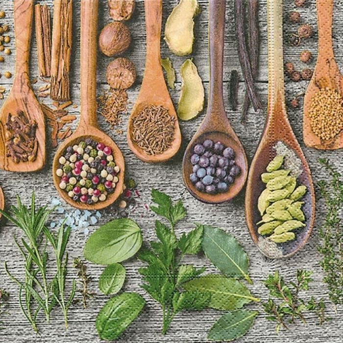 PAPER DESIGN - 20 Serviettes 33x33 cm - Spices & herbes