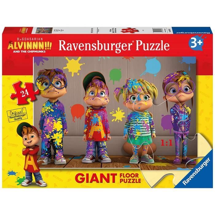 Ravensburger 030873 Alvin, Puzzle 24 Pièces Giant Sol, Puzzle Pour Enfants, Âge Recommandé 3+