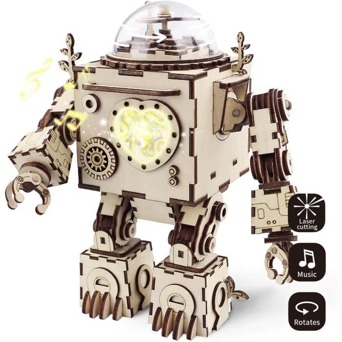 ROKR Boîte à musique Orpheus DIY Robot avec lumière LED - Creative Valentin / Anniversaire Cadeaux de Noël