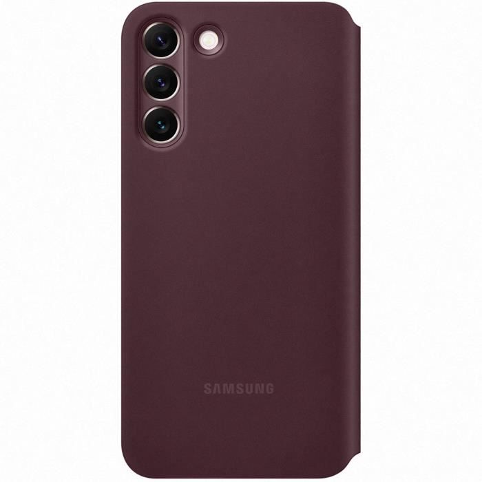 Étui de téléphone portefeuille Clear View Galaxy S22 Plus - Burgundy Samsung
