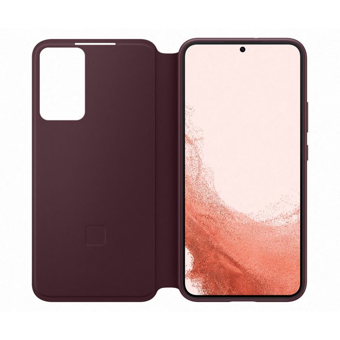 Étui de téléphone portefeuille Clear View Galaxy S22 Plus - Burgundy Samsung