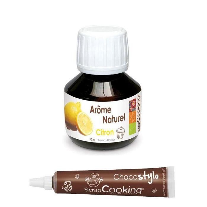 Arôme alimentaire naturel citron 50 ml + Stylo chocolat