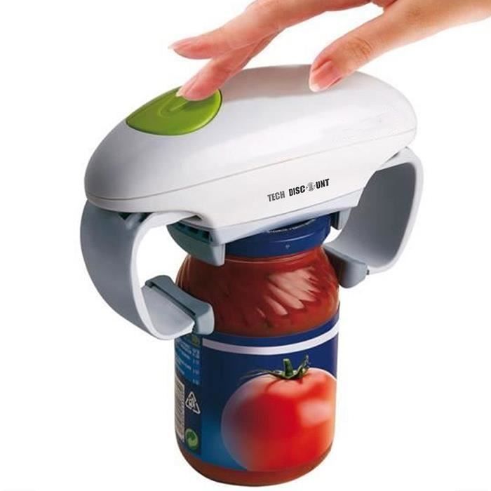 TECH DISCOUNT® Ouvre-bocal Ouvre bocaux Electrique Automatique one touch