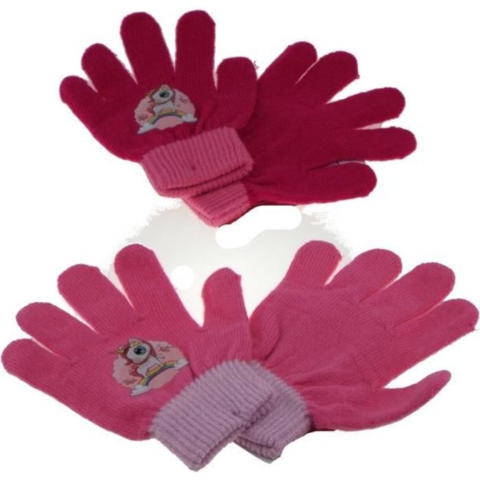 1 paire de gant enfant - Licorne - Taille unique - 2 coloris aléatoires