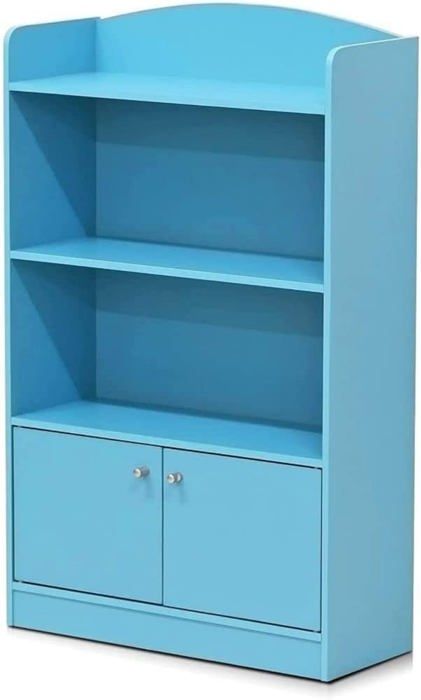 Bibliothèque - FURINNO - FR16121LB - Bois - Bleu Clair - 2 Étagères - Assemblage Requis Bibliothèque - FURINNO - FR16121LB - Bois - Bleu Clair - 2 Étagères - Assemblage Requis