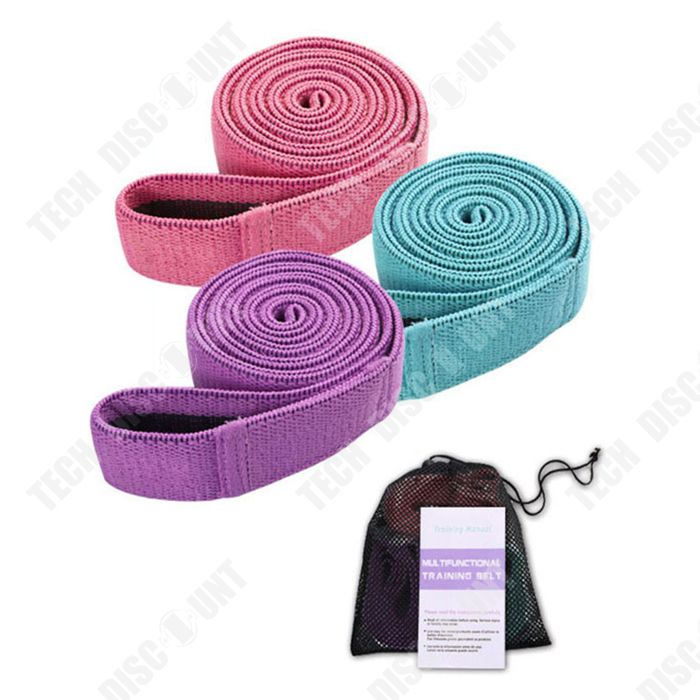 KEERA Lot De 3 Bandes De Résistance En Tissu – Niveaux Léger, Moyen, Fort – Pour Yoga, Pilates, Musculation Et Remise En Forme