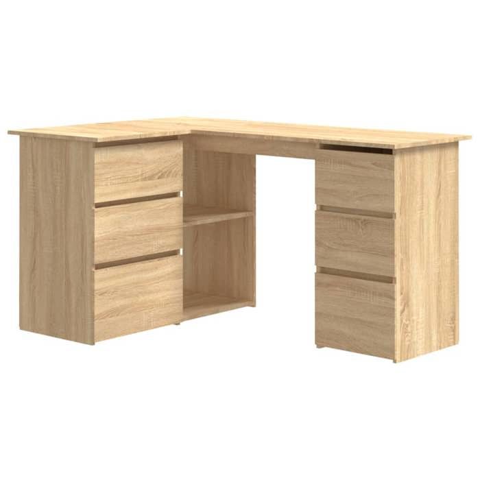 Bureau dangle - CLOUD - forme de L - Chêne sonoma 145x100x76 cm Bois dingénierie LL18724