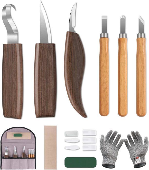 Couteau A Bois Kit Sculpture Sur Bois KAQ - 24 Outils - Avec Bois De Tilleul Et Pierre à Aiguiser Outil Sculpture Bois Couteau A Bois Kit Sculpture Sur Bois KAQ - 24 Outils - Avec Bois De Tilleul Et Pierre à Aiguiser Outil Sculpture Bois