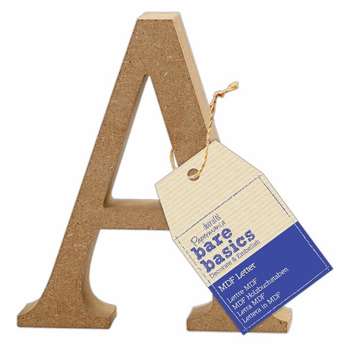 Docrafts Paper Mania Alphabet-Sticker – 52 Buchstaben Aus Spanplatte, Ca. 36mm Hoch, Zum Basteln & Verzieren
